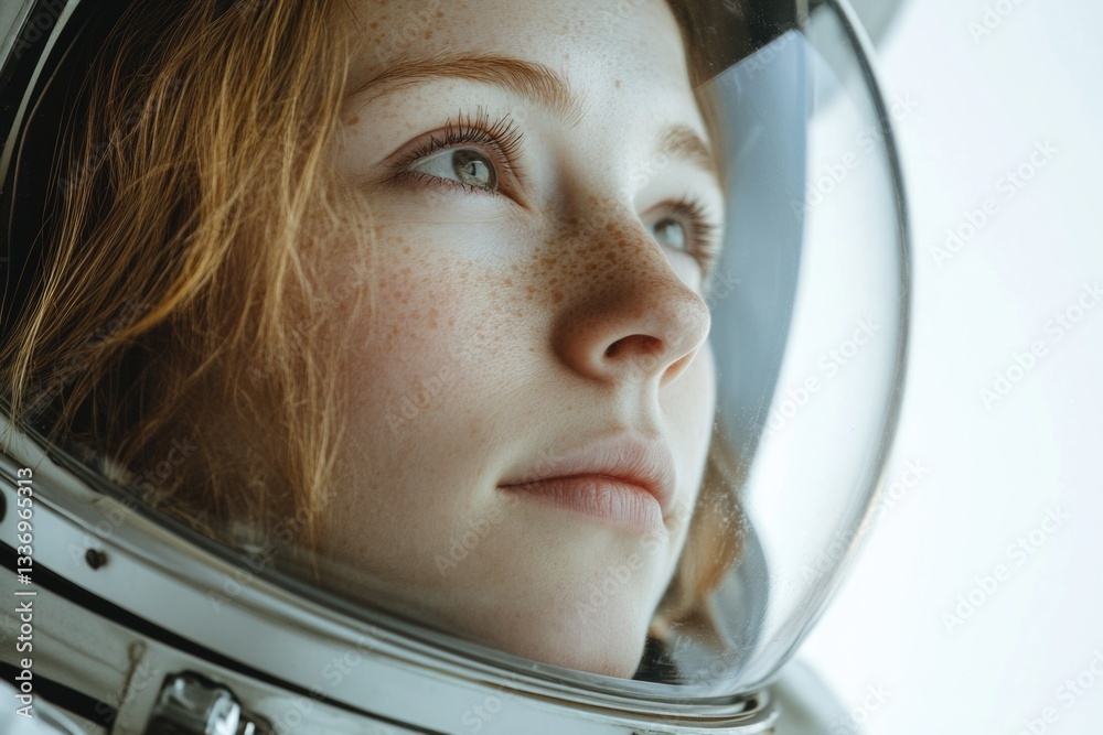 A person wearing a space suit, ideal for use in sci-fi or futuristic concepts A person wearing a space suit, ideal for use in sci-fi or futuristic concepts