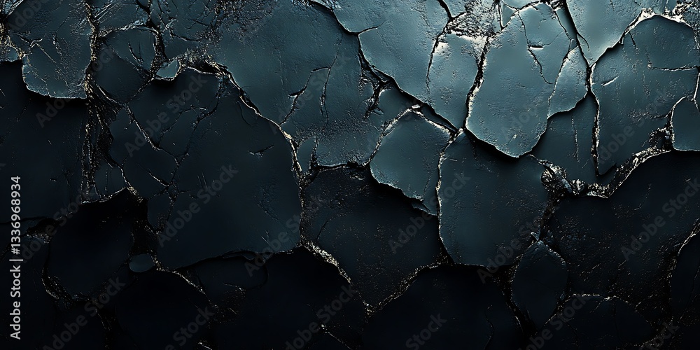 Cracked dark surface texture detail