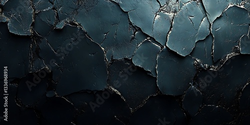 Obraz na płótnie Cracked dark surface texture detail w salonie