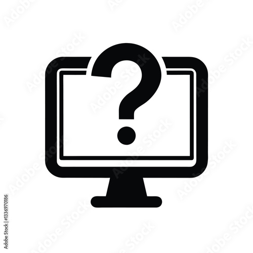 question mark on laptop vector illustration