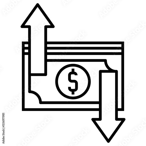 fund flow vector icon