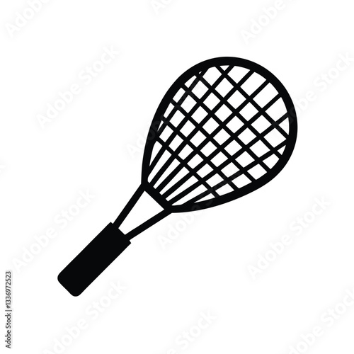 badminton racket and shuttlecock vector illustration