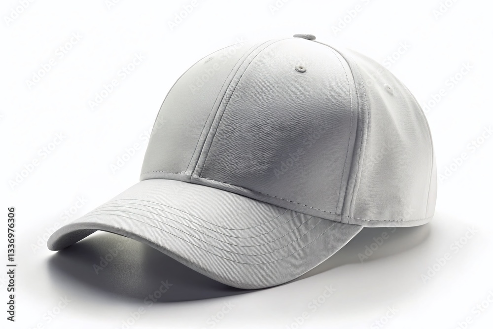 Blank White Baseball Cap Mockup Front View Isolated on White Background Blank White Baseball Cap Mockup Front View Isolated on White Background