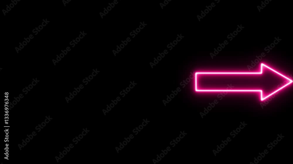 Neon arrow animation on a black background. Neon arrow animation on a black background.