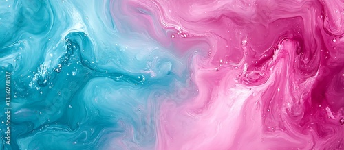 Wallpaper Mural Pink and blue abstract swirls Torontodigital.ca