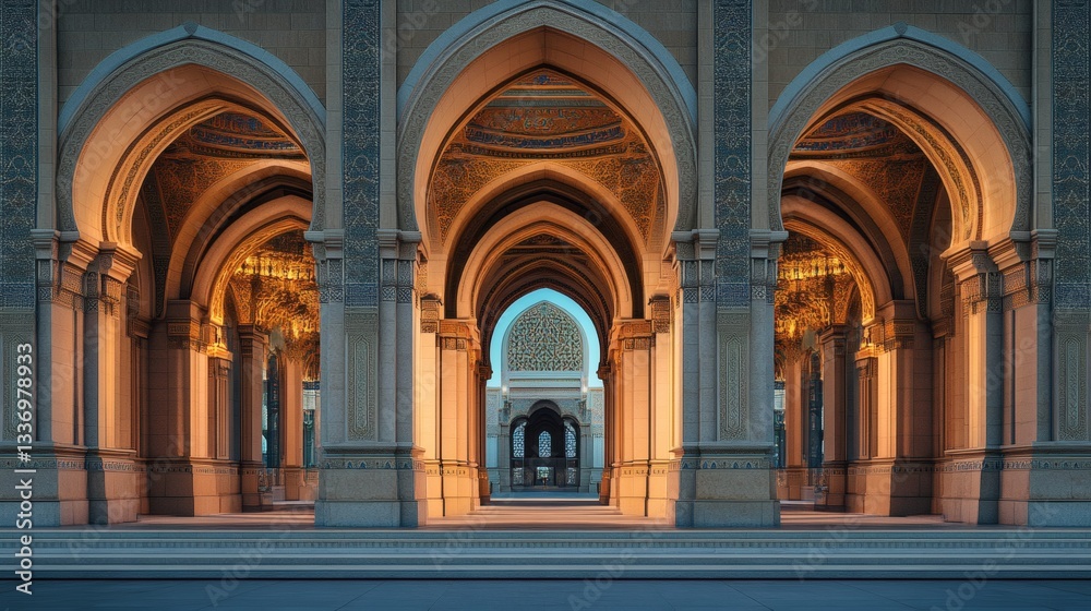 Obraz premium Beautiful architecture featuring arched structures in grand symmetrical design