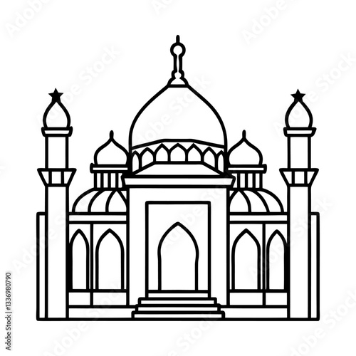 Islamic  mosque silhouette vector logo illustration