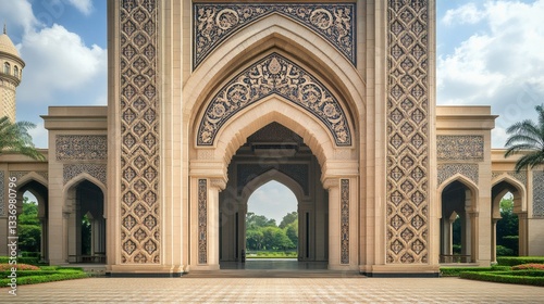 Wallpaper Mural Ornate architectural facade featuring decorated arches and columns with detailed artistry Torontodigital.ca