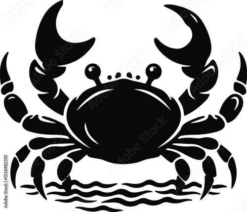 Crab on Sandy Beach - Wildlife and Nature Stock Image