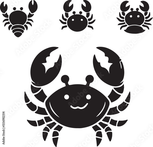 Crab on Sandy Beach - Wildlife and Nature Stock Image