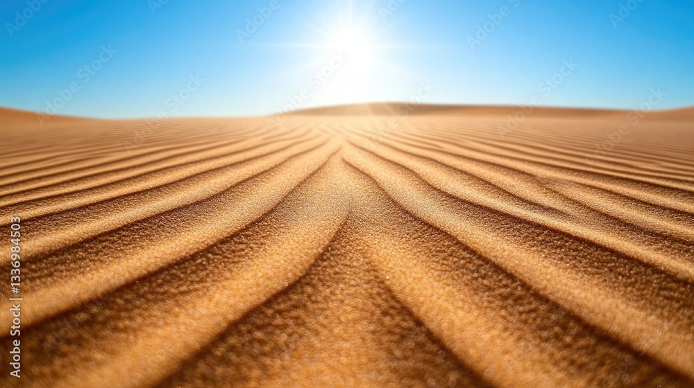 Naklejka premium A desert where the sand shimmers with tiny pulses of electricity