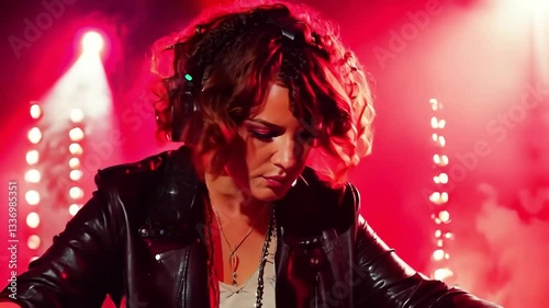 Talented DJ Manipulating Sound Equipment,Turntables,and Lighting to Deliver an Electrifying Performance on a Lively Stage