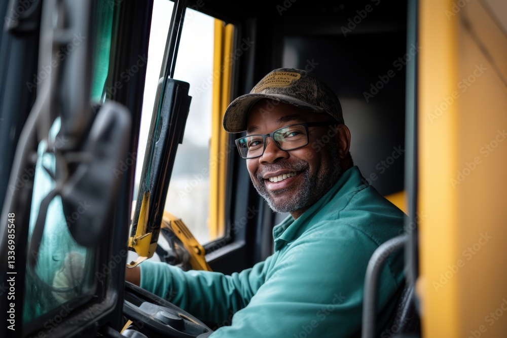 Experienced Man Operator Working with Heavy Machinery