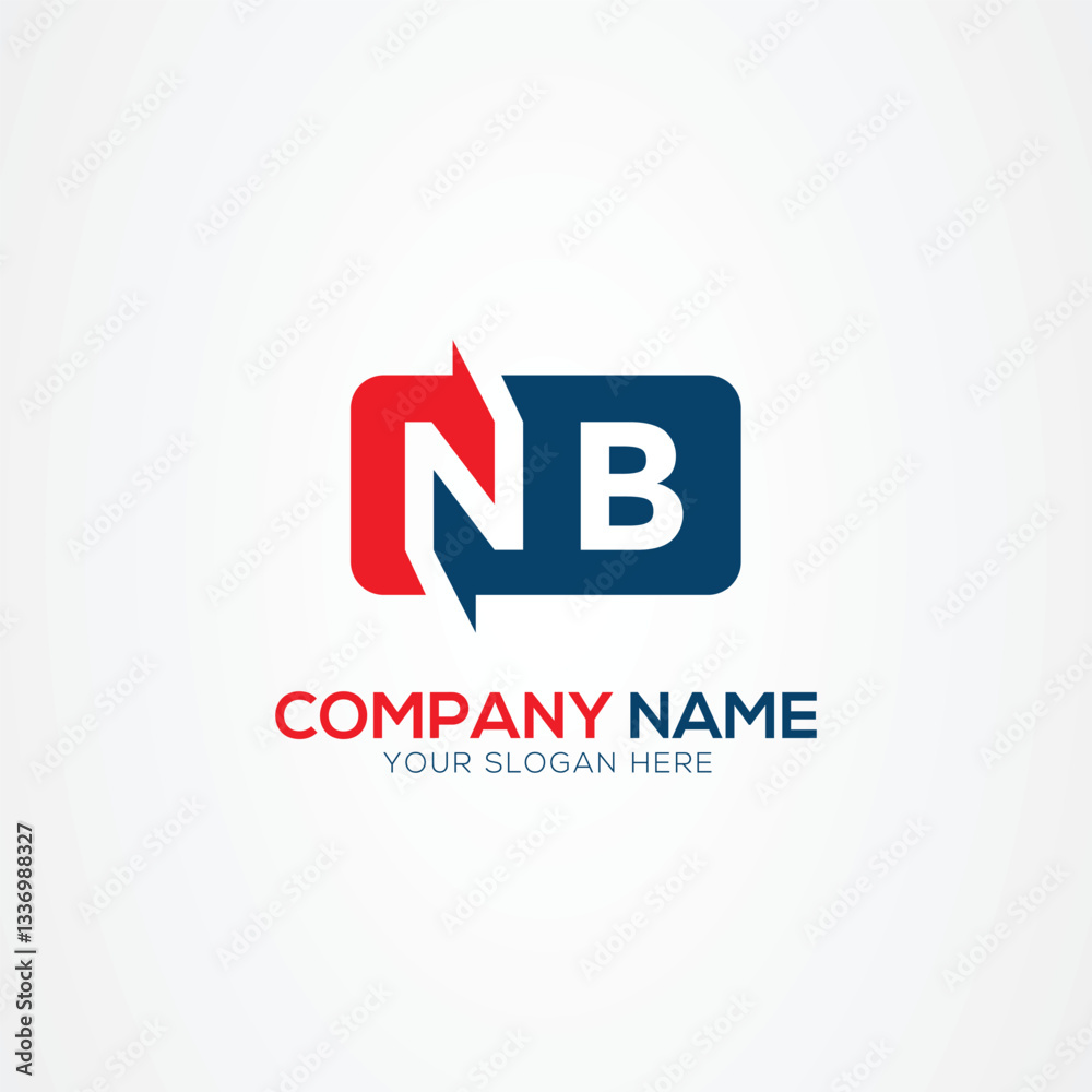 Fototapeta premium NB or BN Creative Modern Letters Logo Design Element