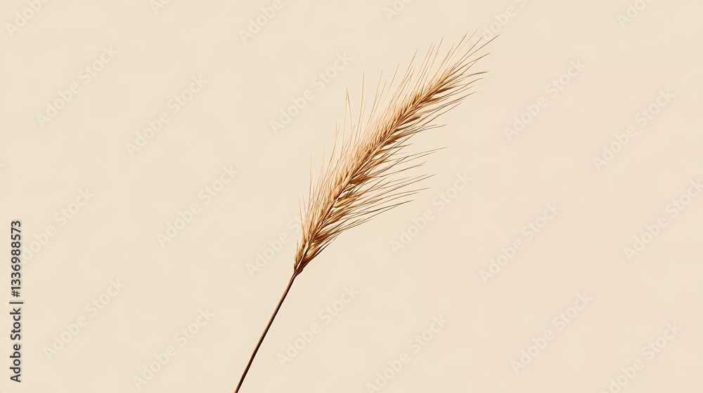 Mature wheat spikelet with natural golden tones, illustrating grain production, organic farming, and nature’s bounty, perfect for editorial visuals, stylized comic book illustration Mature wheat spikelet with natural golden tones, illustrating grain production, organic farming, and nature’s bounty, perfect for editorial visuals, stylized comic book illustration