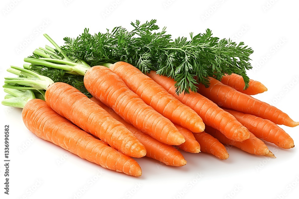 Fresh Organic Carrots with Green Tops - Healthy Vegetable Harvest Image Fresh Organic Carrots with Green Tops - Healthy Vegetable Harvest Image