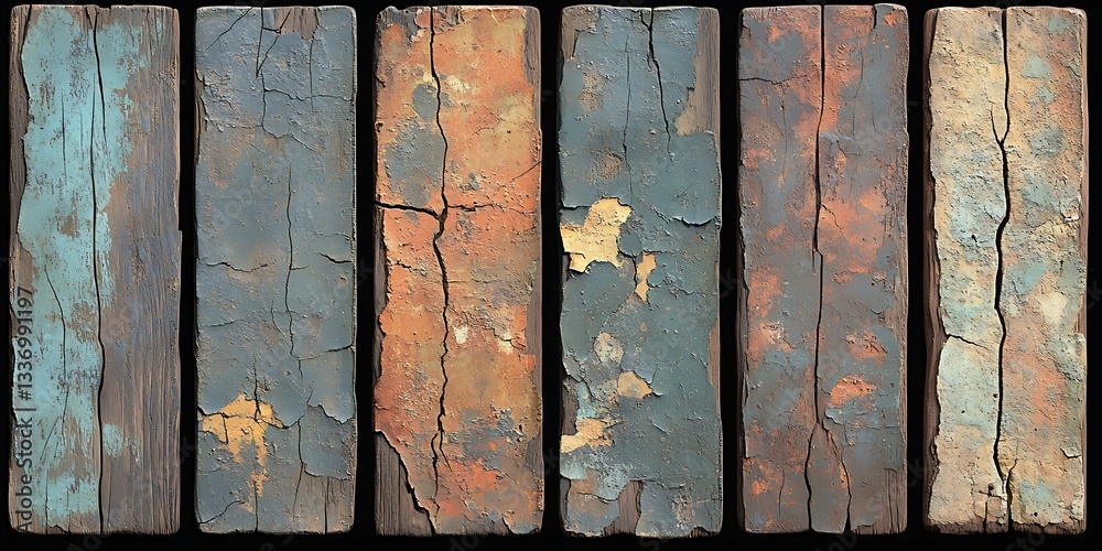 Weathered wood planks, rustic texture (3)