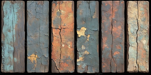 Obraz na płótnie Weathered wood planks, rustic texture (3) w salonie