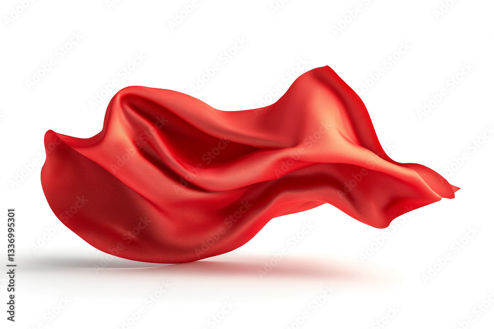 a red silk cloth blowing in the wind cutout image and isolated on transparent background a red silk cloth blowing in the wind cutout image and isolated on transparent background