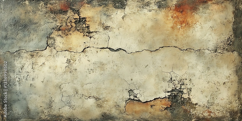 Cracked, aged wall texture. Stone background