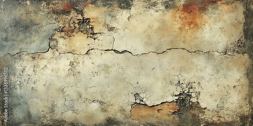 Cracked, aged wall texture.  Stone background