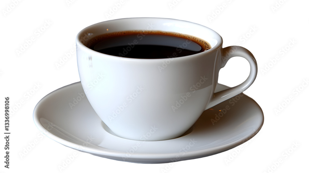 Aromatic Coffee in White Cup Saucer Morning Beverage Hot Drink Caffeine Aromatic Coffee in White Cup Saucer Morning Beverage Hot Drink Caffeine