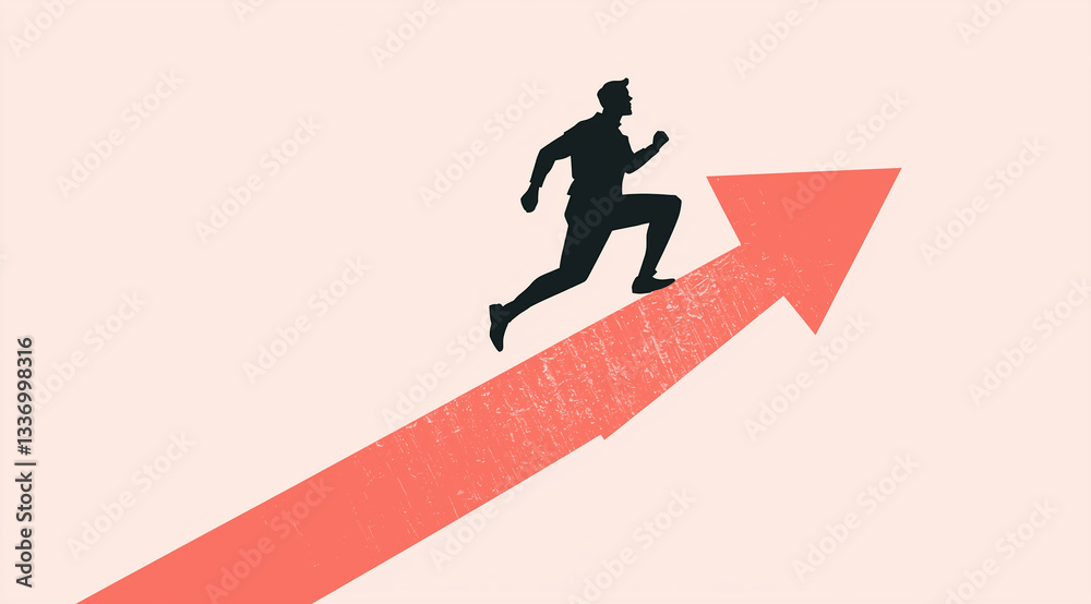 businessman running to success businessman running to success