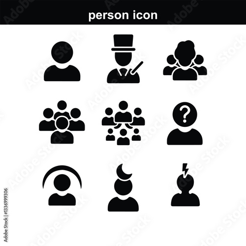 person icon on white background Restroom Sign Set of people icons in black and white – man and woman. Running and walking people icons. Man stands, walk and run illustration. People symbol. Run, perso