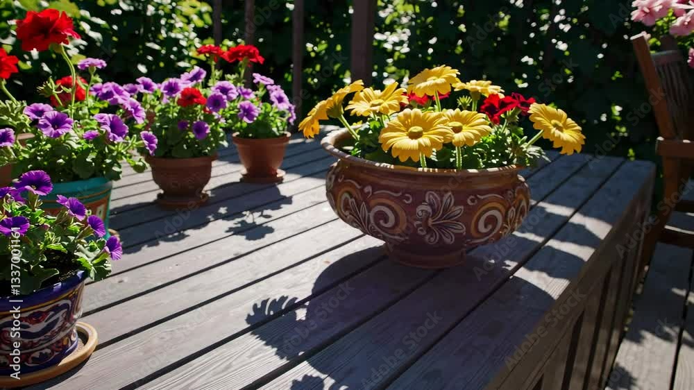 The Colorful Flower Pot Arrangement