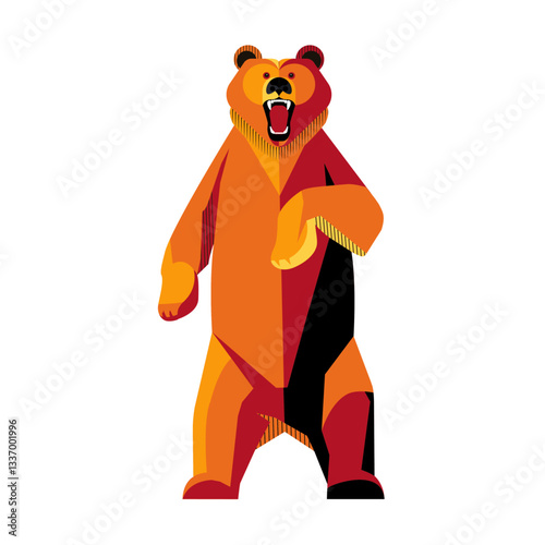 Grizzly bear mid century modern design 