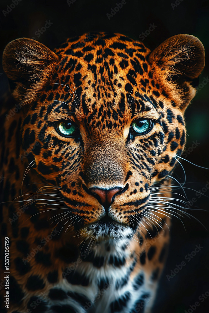 Naklejka premium portrait of a leopard