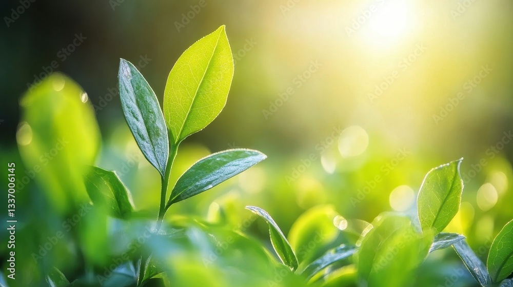 Obraz premium Fresh Green Leaf Growth