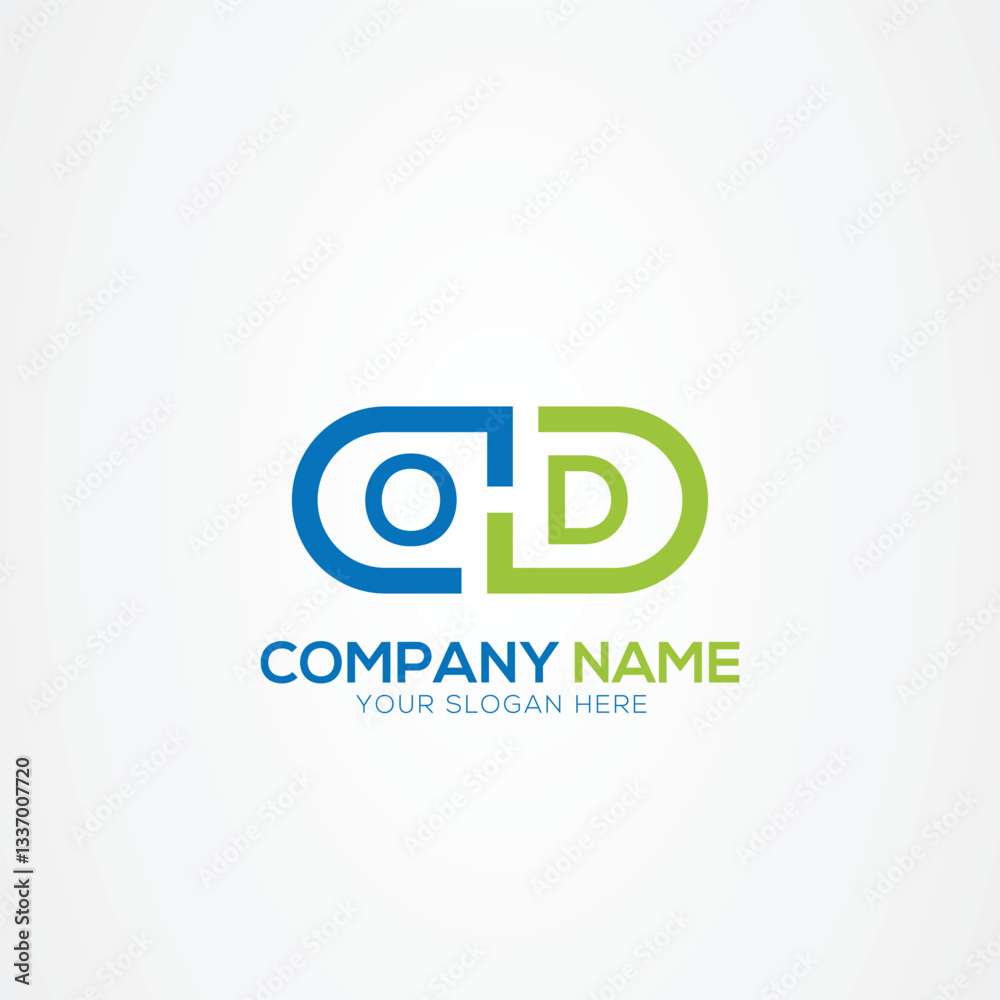 Minimal Monogram Letter OD Medicine Logo Elements Minimal Monogram Letter OD Medicine Logo Elements