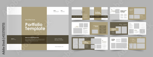 Architecture Portfolio Template, Landscape Architecture Brochure Design, Architecture  Magazine Layout.