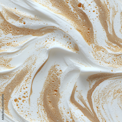 Seamless toasted meringue swirl pattern with golden caramelized