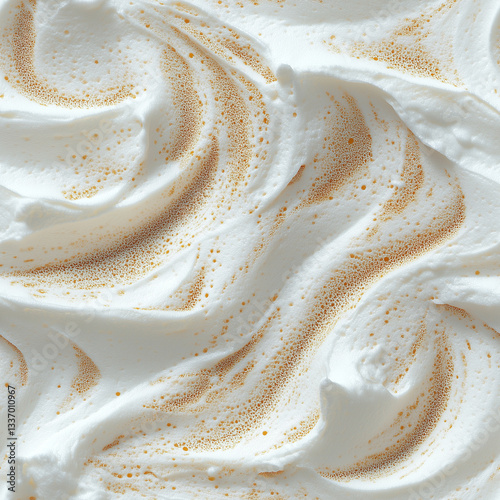 Seamless toasted meringue swirl pattern with golden caramelized