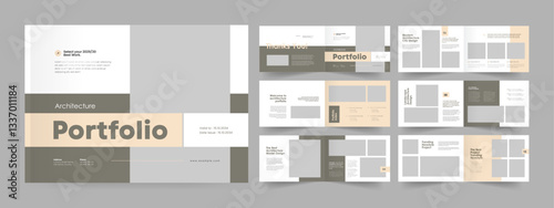 Architecture Portfolio Template, Architecture Brochure Design, Landscape Portfolio Layout, Real Estate Magazine Design