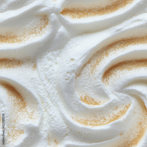 Seamless toasted meringue swirl pattern with golden caramelized