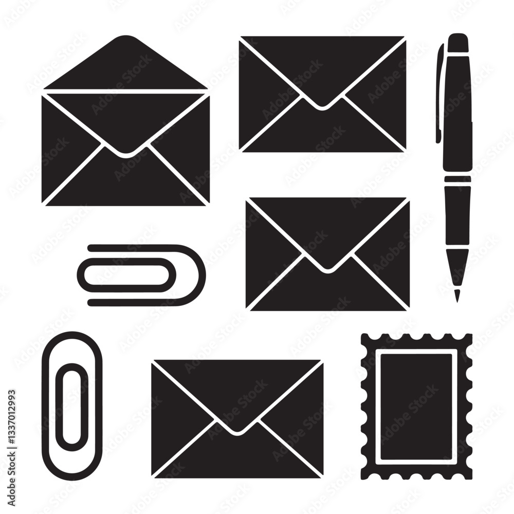 set of mail icons
