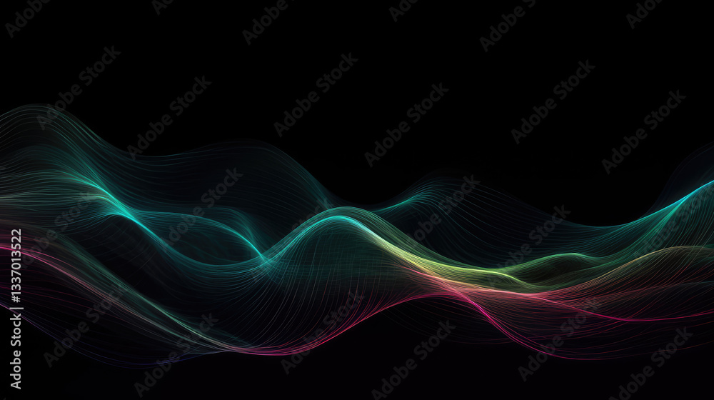 Futuristic Neon Wave Abstract Background Futuristic Neon Wave Abstract Background