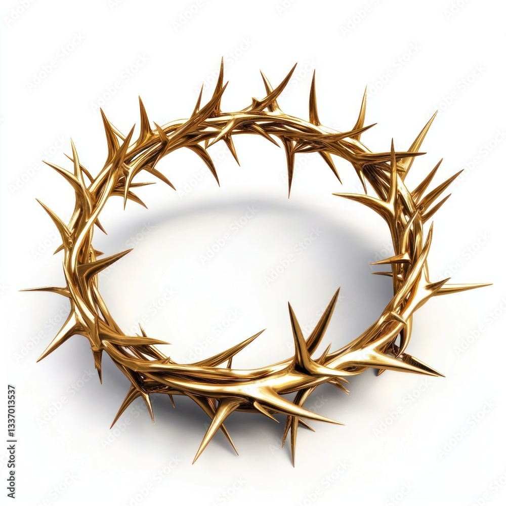 Fototapeta premium Crown of thorns gold golden sharp.
