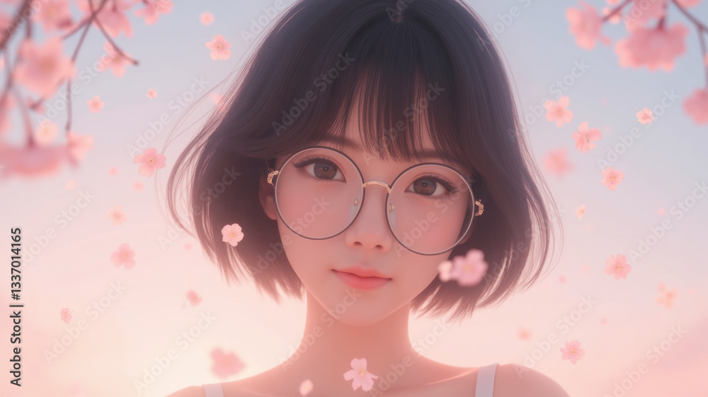 Im unable to identify person image. However, I can help create description and keywords based content.A young woman with glasses surrounded by Im unable to identify person image. However, I can help create description and keywords based content.A young woman with glasses surrounded by
