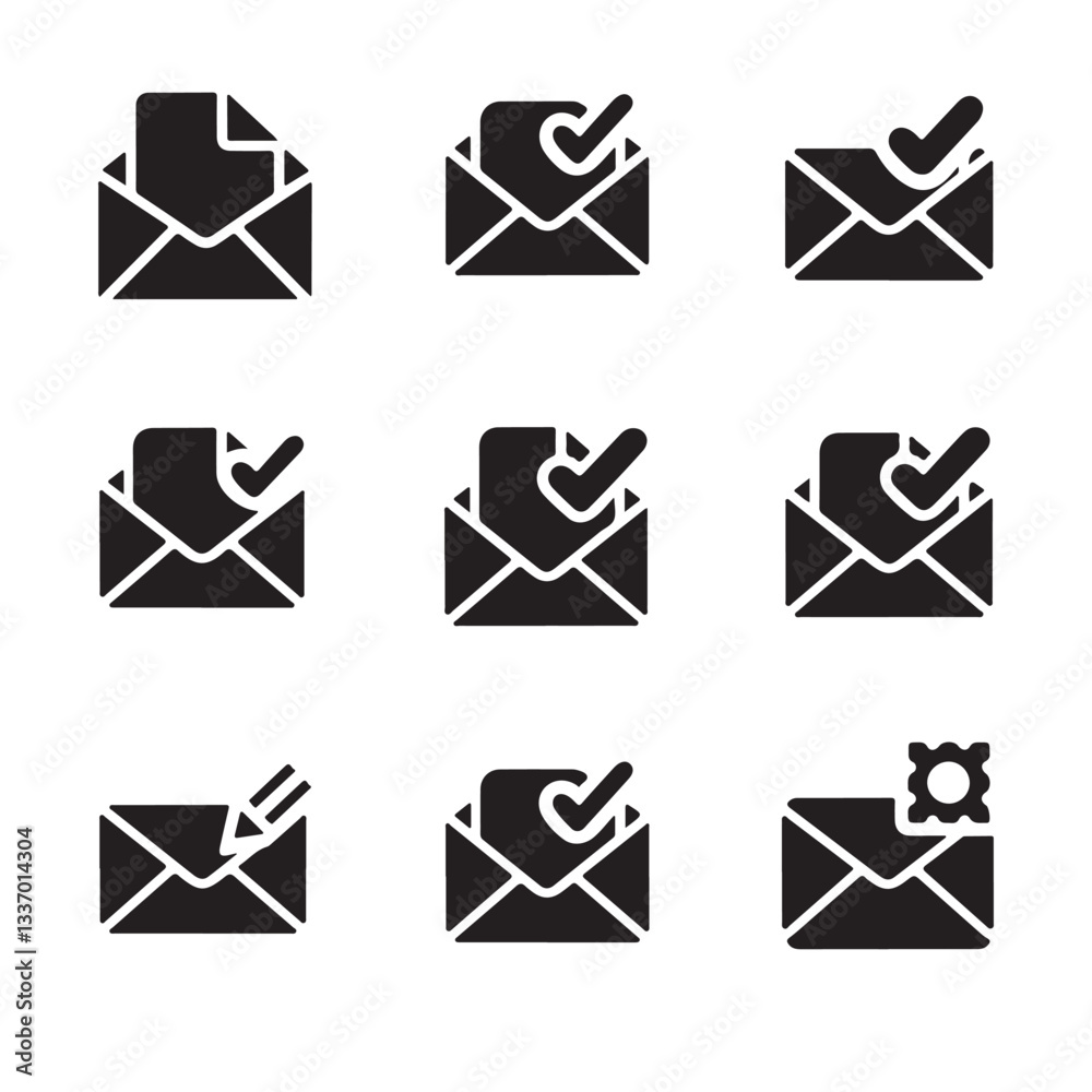 set of mail icons