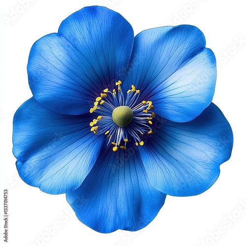 A blue flower isolated on a white background