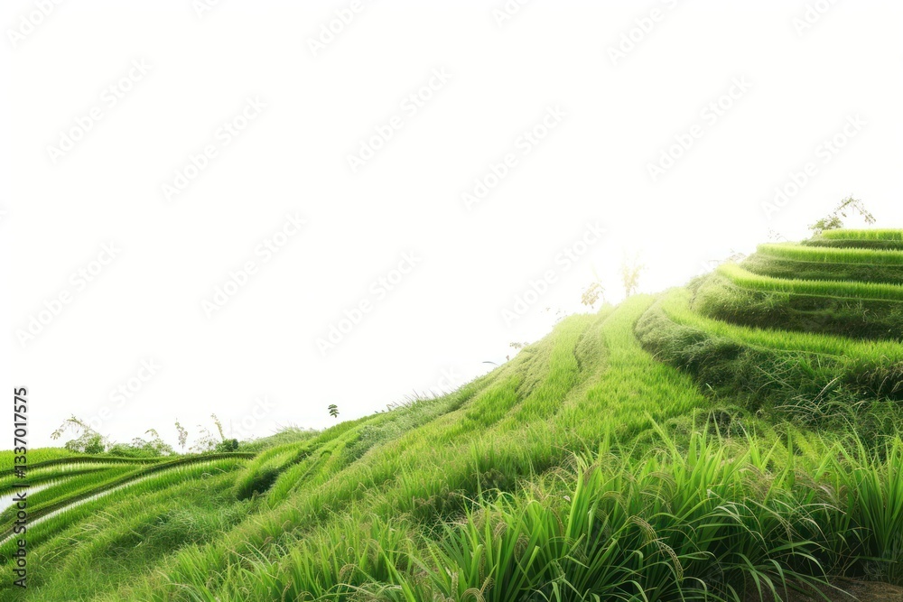 Naklejka premium Rice terrace landscape nature grassland.