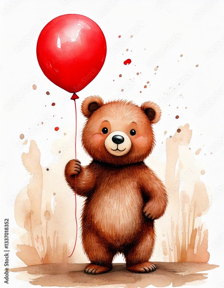 teddy bear with a red balloon