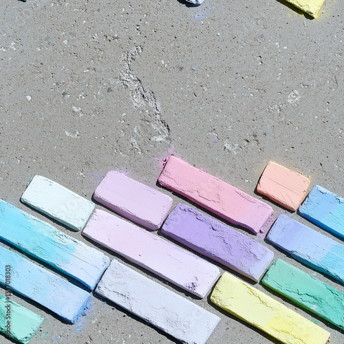 Seamless colorful pastel chalk powder texture in rainbow spectrum