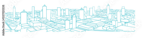 Urban landscape with high density buildings and streets