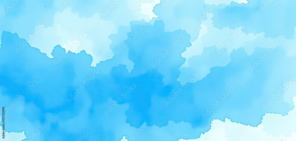 Obraz premium Abstract blue watercolor wash texture background, soft, sea