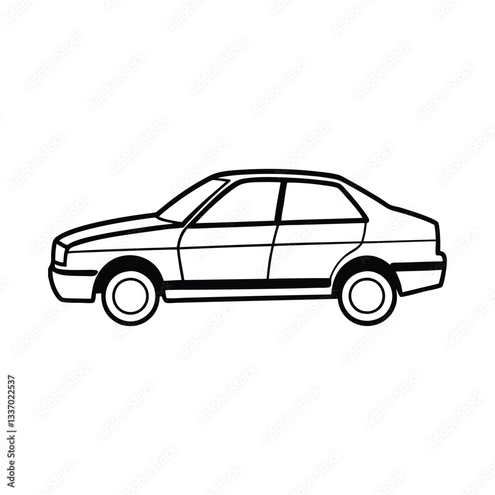 Minimalist Car Sketch – Front View Automotive Vector Minimalist Car Sketch – Front View Automotive Vector